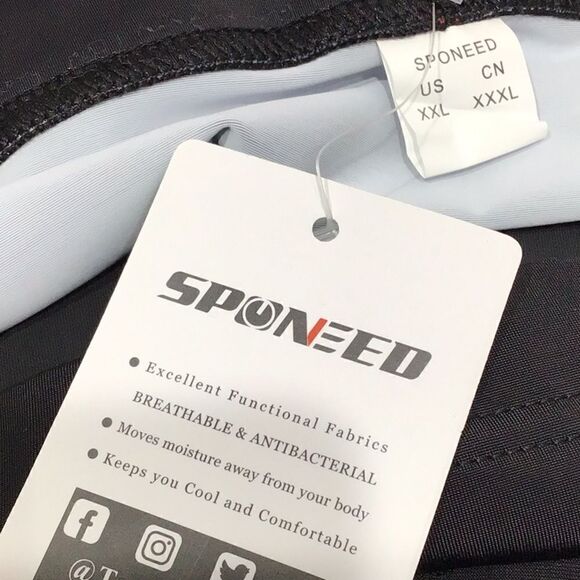 Sponeed Black Padded Stretch Cycling Leggings- New With Tags - Picture 5 of 13